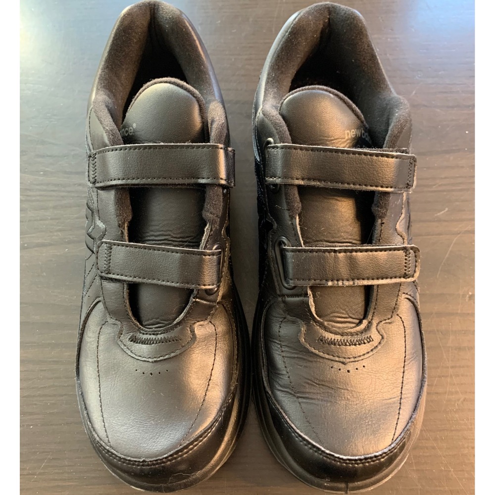 New Balance 577 Mens Black Leather Walking Shoes‎ Hook Loop Straps MW577VK 9.5 D - Picture 2 of 11